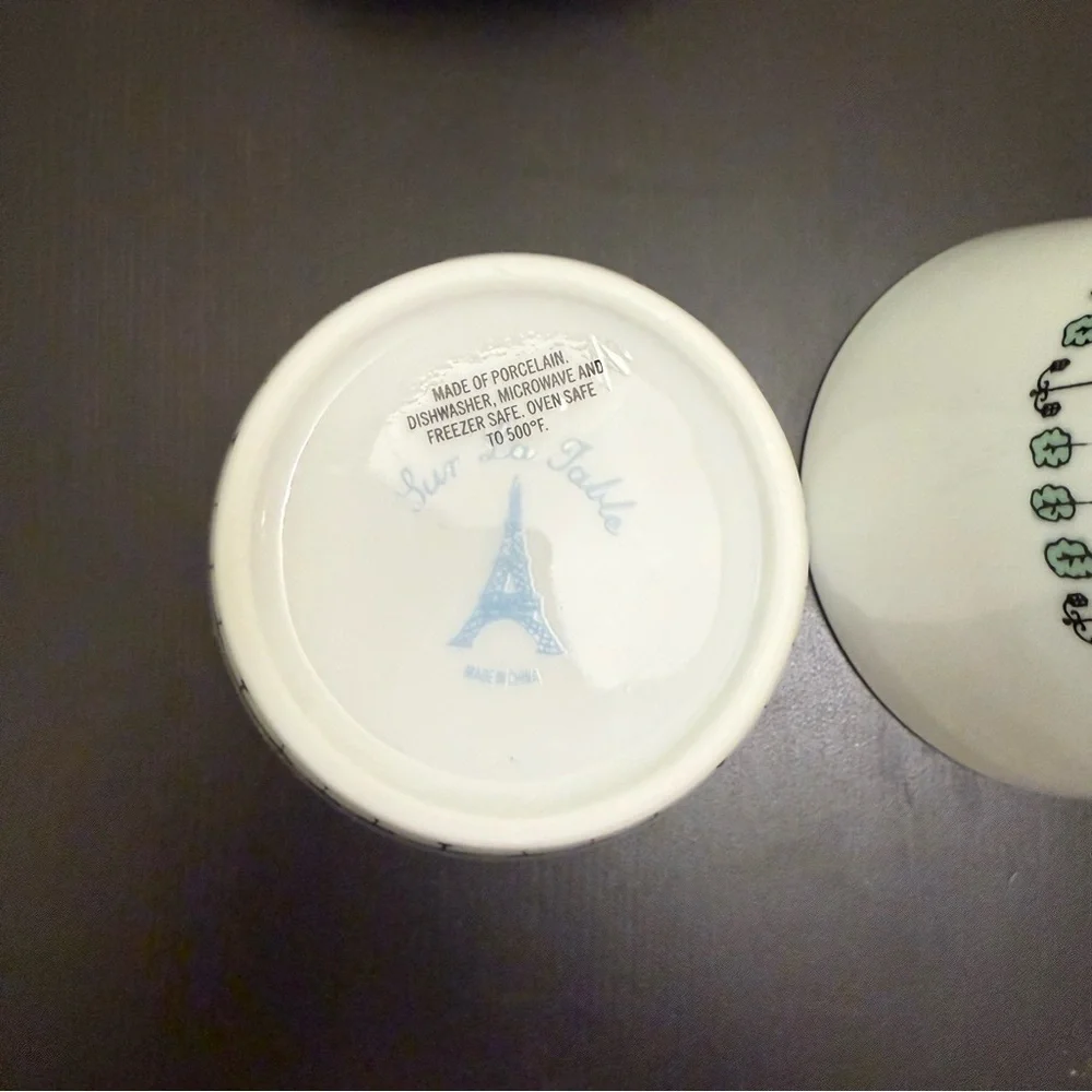 Sur La Table Small Plate And Cup Bowl Set Of 2 Paris Eiffel Tower Porcelain